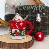 进口 diy串珠圣诞咖啡杯收纳盒 材料包 日本miyuki古董珠db31