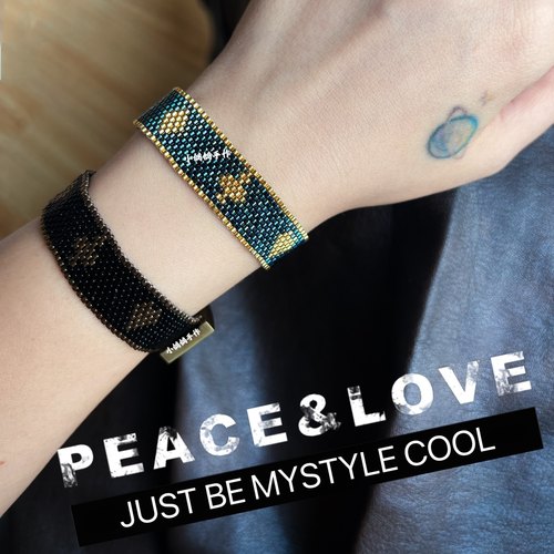 diy串珠手工制作辣妹甜酷皮带扑克手链日本古董珠 新手材料包