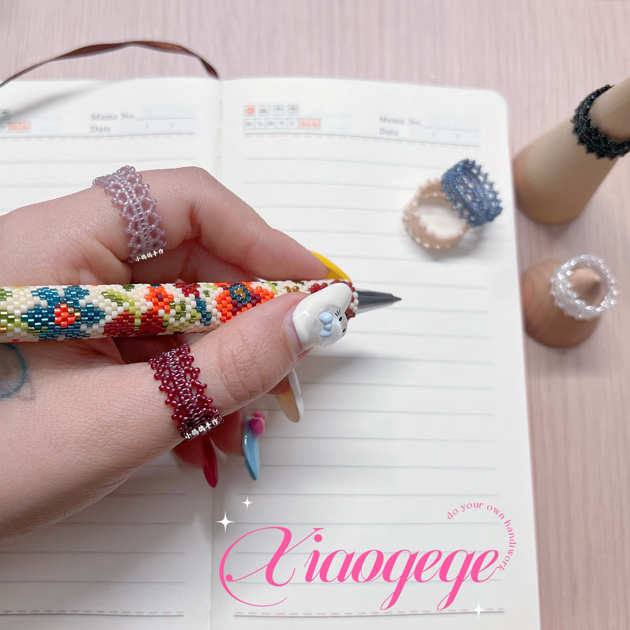 日本toho串珠miyuki材料包蕾丝花边戒指材料包diy手工编织视频