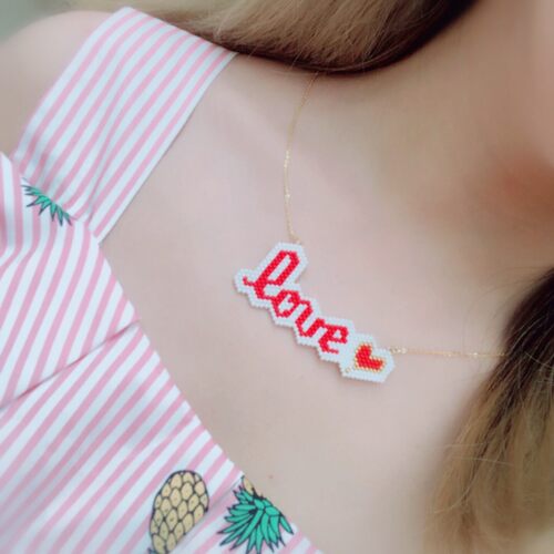 珠绣diy串珠材料包甜蜜蜜项链成人礼物手工编织miyuki古董珠love