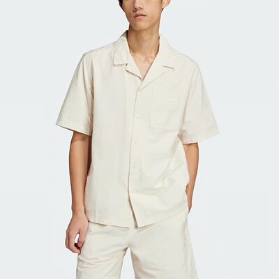 Adidas/阿迪达斯三叶草男士宽松休闲经典翻领透气衬衫JD2456