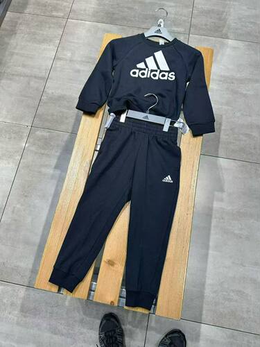 adidas阿迪达斯 童装中小童男女孩棉质针织儿童套装HG4464