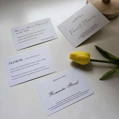 法式小香风鲜花店英文卡花束贺卡