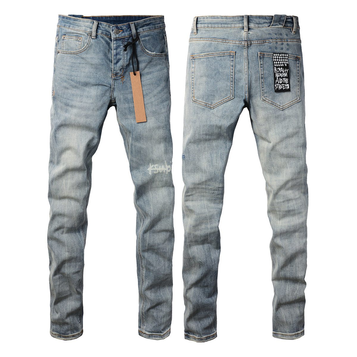 thumbnail for Personalized Design Trendy Jeans Slim Fit Tight Pants