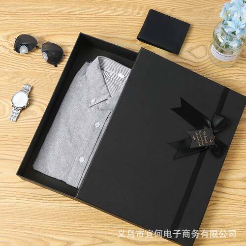 盒黑色蝴蝶礼盒创意结天地UHM盖丝带礼长方形超大品号礼物包装盒