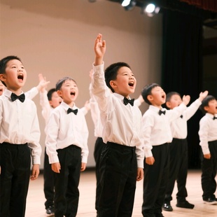 儿童白衬衫男童长袖纯棉春秋薄小学生校服衬衣表演出服中大童衬衣