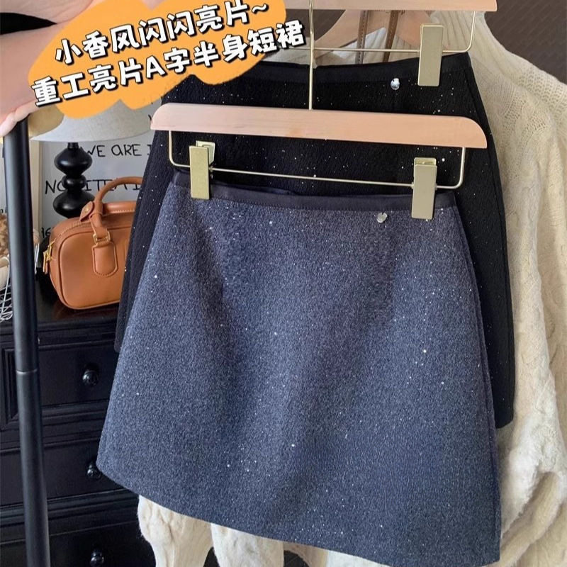 女儿童小香风包臀裙秋冬加厚毛呢半身裙A字短裙子满天星法式亮片,童装/婴儿装/亲子装,半身裙,淘宝优惠券,粉丝福利购,淘宝优惠卷