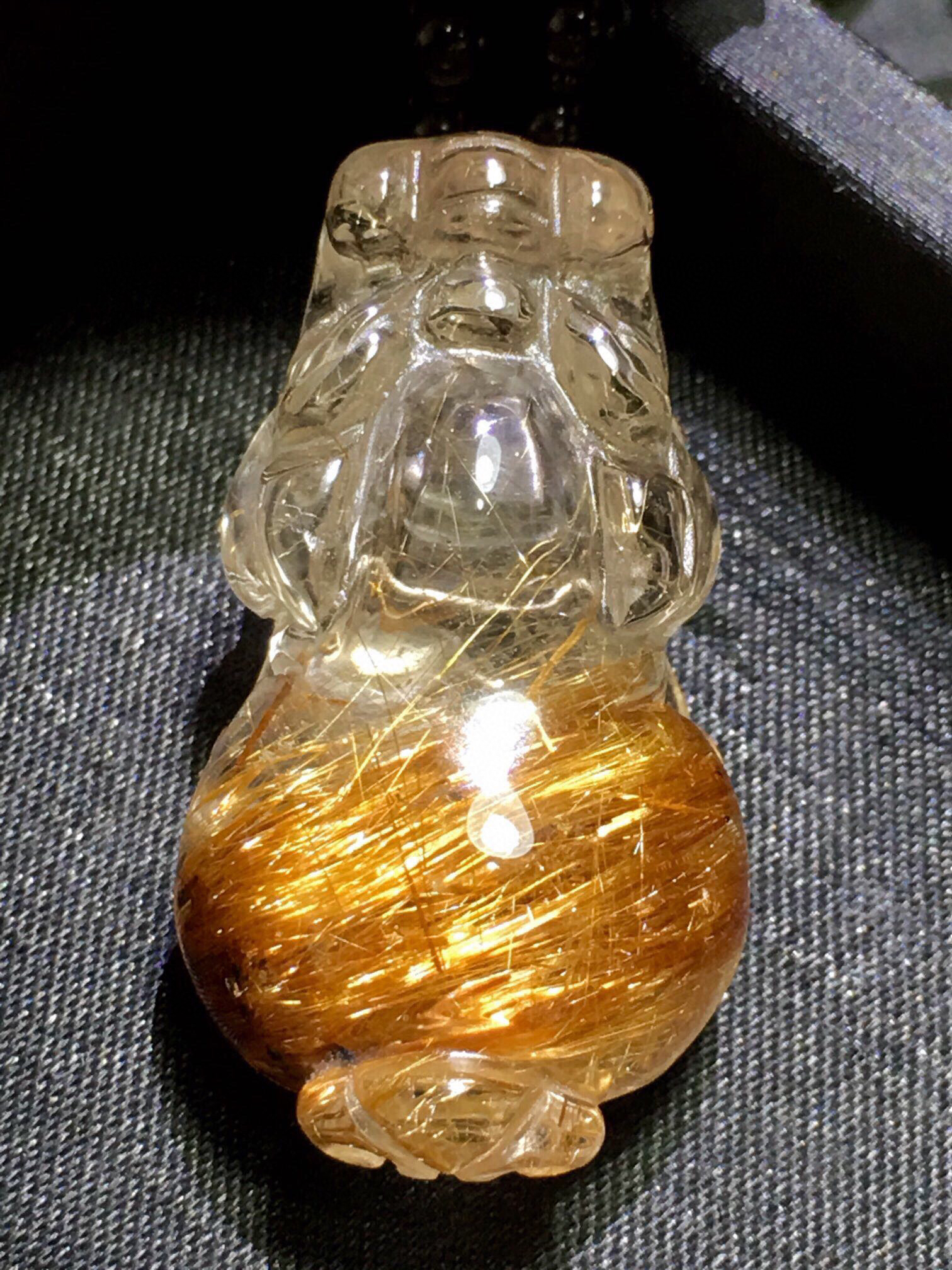 天然顺发晶貔貅吊坠项链