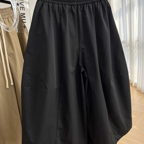 特大码300斤松紧腰宽松加肥休闲裙裤女胖MM高腰阔腿五分裤夏季240