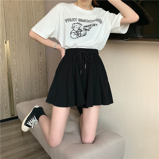 冰丝雪纺大码休闲短裤女夏季薄款新款胖mm300斤高腰显瘦阔腿裙裤