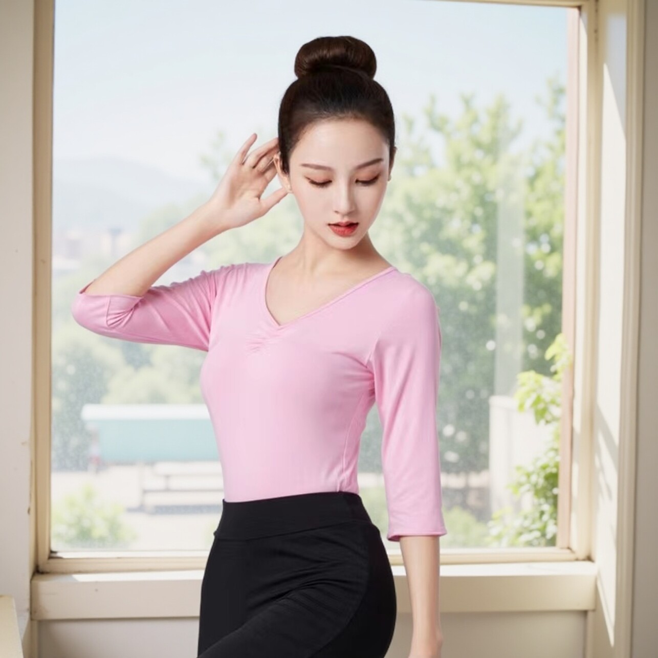 形体服上衣连体导师舞蹈服