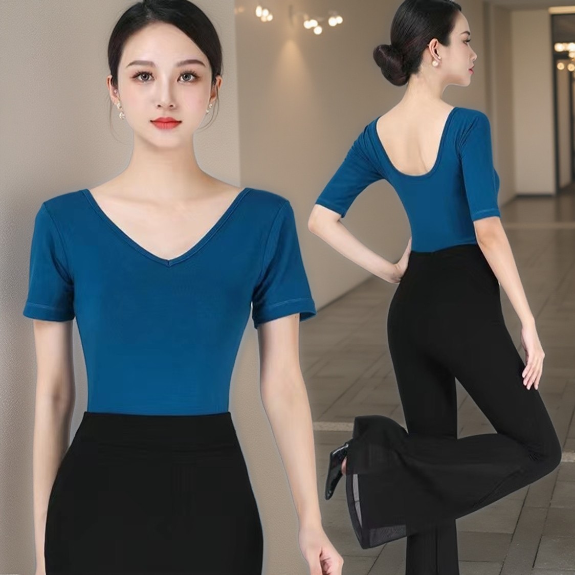 形体服套装莫代尔时尚修身舞蹈服