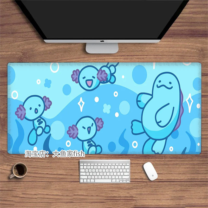 可爱乌波宝可梦 大号动漫周边鼠标垫 办公桌桌垫 锁边鼠标垫 防滑