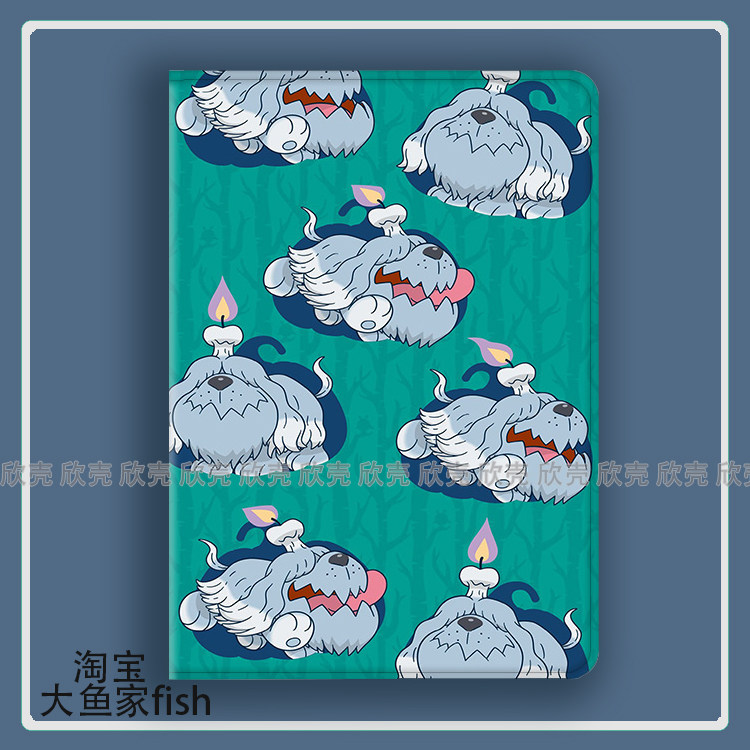 可爱幽灵犬 二次元适用iPad10.2苹果Pro11寸Air3/4华为matepad10.8平板mini5/6保护套13小米7荣耀v8pro三星s9