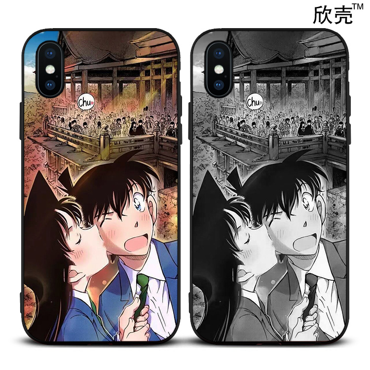 工藤新一小兰情侣手机壳适用11PRO苹果XS MAX磨砂8plus软XR华为P9