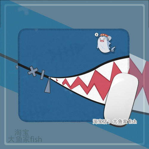 Gawr Gura噶呜古拉虚拟偶像鲨鱼 小号办公桌桌垫 锁边鼠标垫 防滑