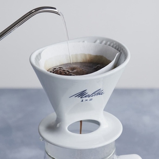 德国melitta美乐家高级陶瓷手冲咖啡滤杯日本扇形波佐见烧滴漏式