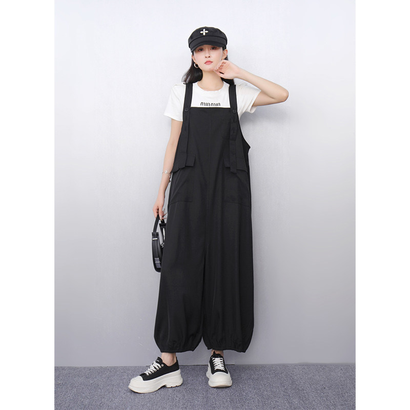 小众设计感2026春新款女连体裤宽松大码背带裤洋气时尚舒适潮百搭