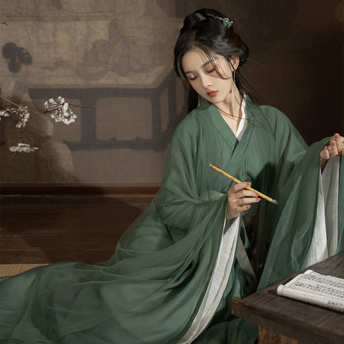青竹汉服女广袖古风魏晋风白蛇传