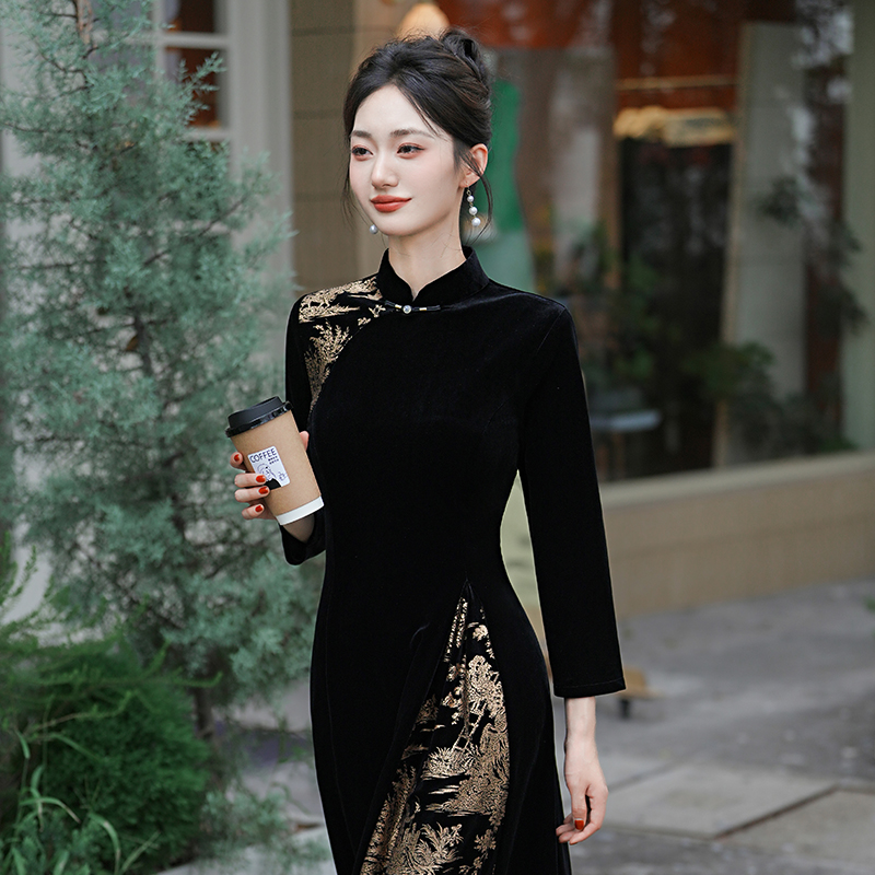 新中式日常旗袍莹杉复古国风