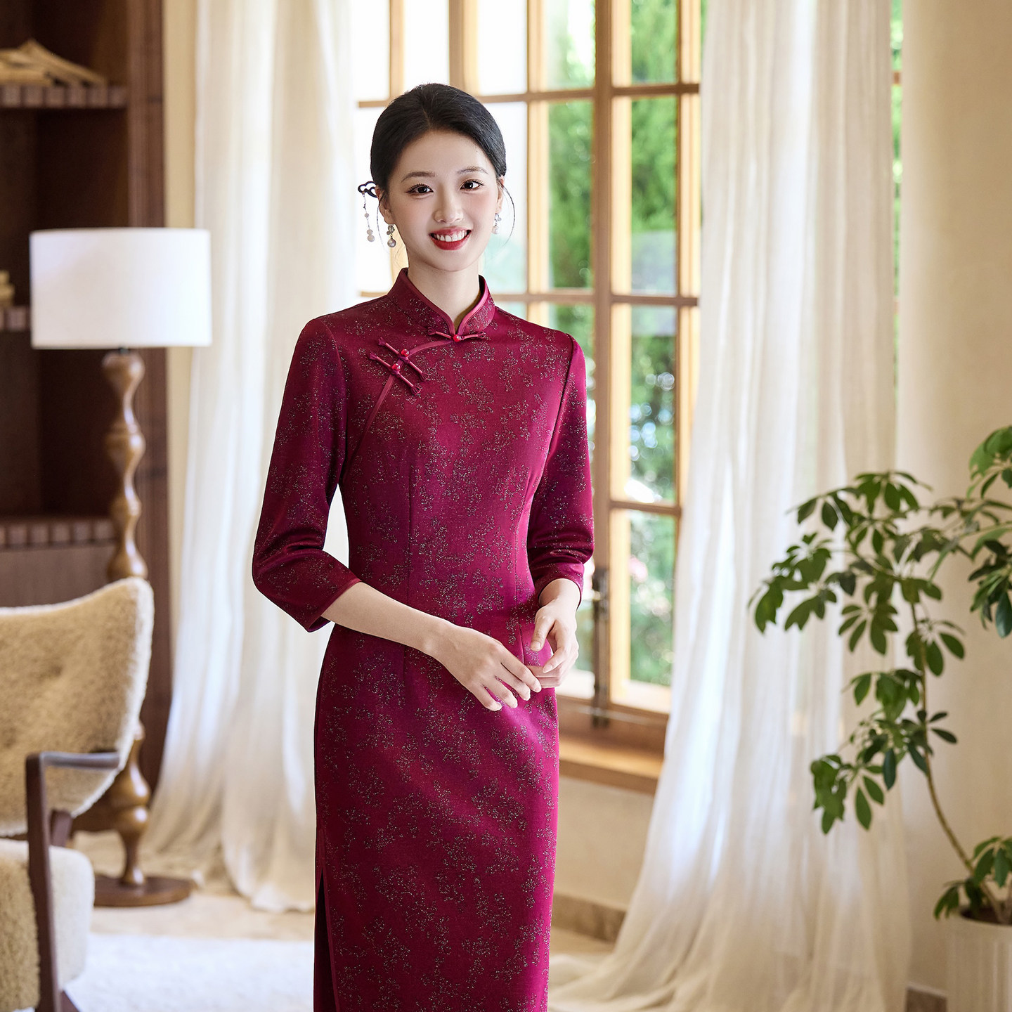 高端旗袍2025年新款秋冬婚宴妈妈