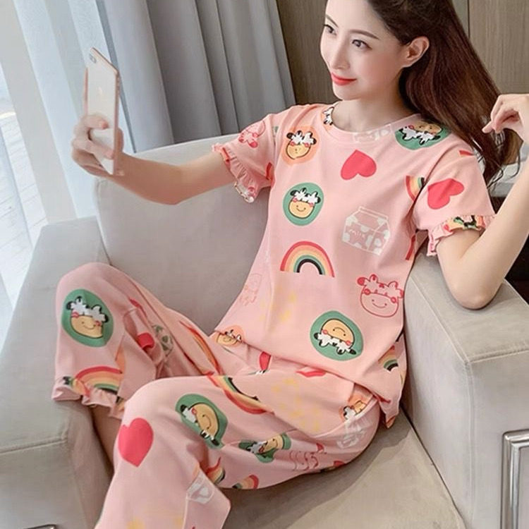 女士可爱甜美休闲夏季睡衣家居服