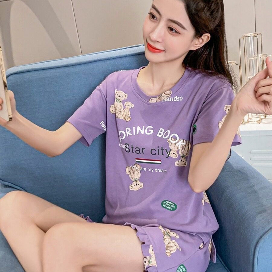 睡衣女士夏季可爱卡通可爱家居服