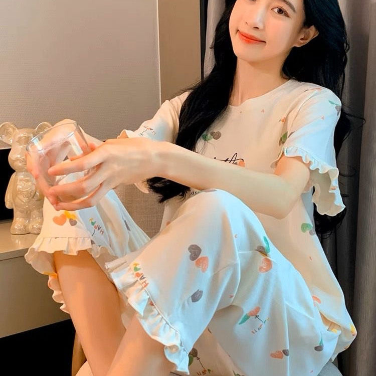 甜美睡衣女士夏季可爱卡通家居服