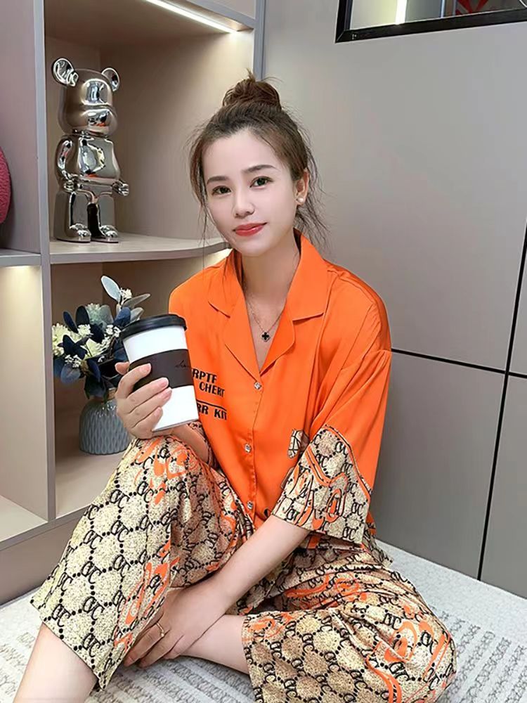 2026年睡衣女夏季爆款中袖薄款高级感休闲显瘦家居服春秋季套装