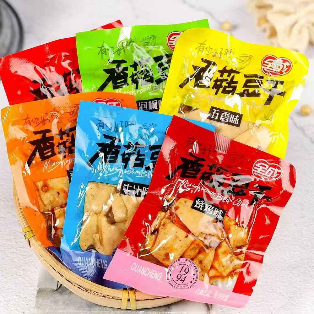 全成香菇豆干五香豆腐干烧烤味辣条零食独立小包休闲小吃批发不辣