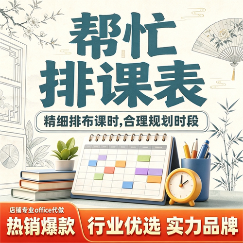 课表制作图表编辑美化格式调整修改每日计划课程学习考勤表设计