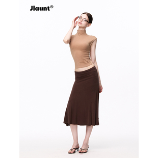 JLAUNT 美式复古半身裙女夏设计感小众低腰a字裙辣妹包臀裙短裙子