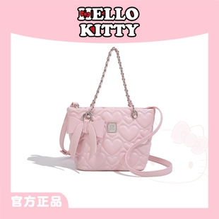 HelloKitty凯蒂猫托特包桃心链条手提包包女可爱少女风斜挎单肩包