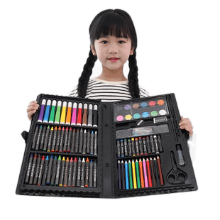 乐缔儿童绘画画笔108件套装礼盒 画画工具 画笔蜡笔水彩笔 小学生