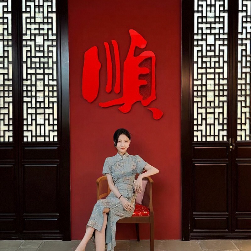 网红打卡装饰贴纸玻璃贴纸橱窗背景画布置形象背景墙面3D立体贴纸图片