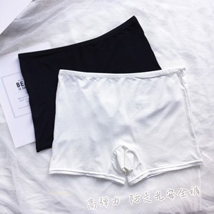大弹力夏季轻薄款安全裤女士棉打底裤短防走光夏季贴身透气黑白