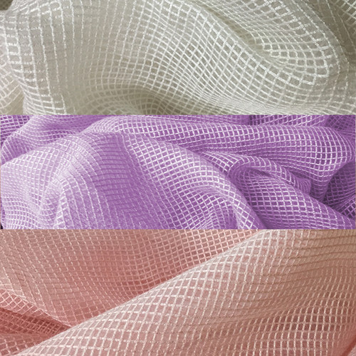 法国格子欧根纱刺绣麻布料服装手工DIY蓬蓬裙衬衫礼服进口面料3色