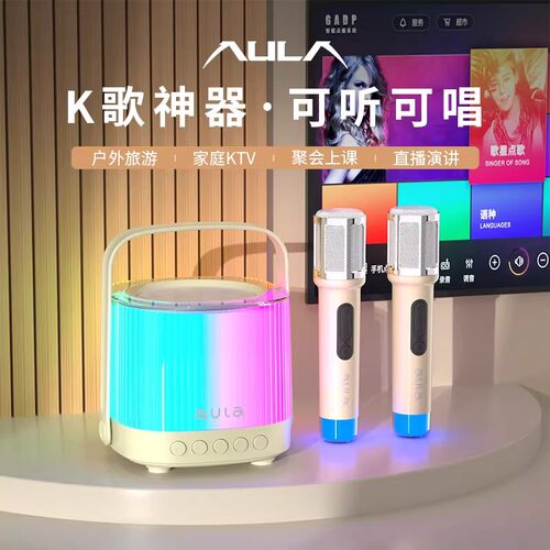 狼蛛K11蓝牙音箱无线音响话筒麦克风户外k歌唱歌小型家庭KTV便携