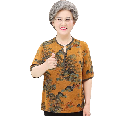 妈妈夏装套装加肥加大码短袖T恤