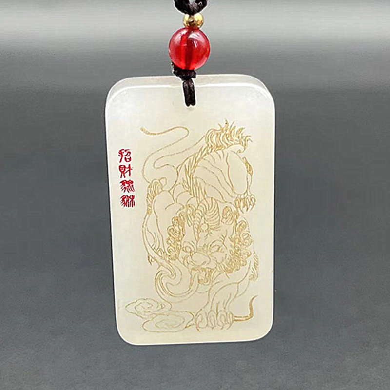 金丝玉平安牌吊坠挂件男女款招财貔貅玉佩玉坠牌子颈饰项坠毛衣坠