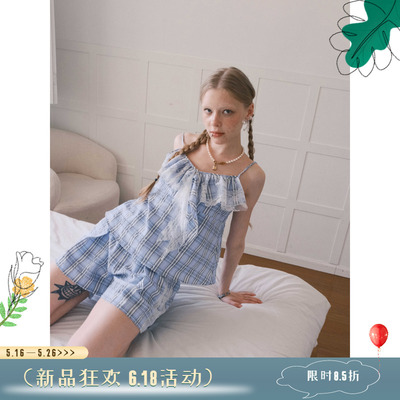 THESEVENTHTAIL格纹蕾丝拼接