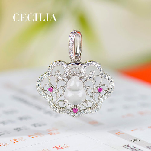 CECILIA珠宝水沫玉葫芦如意吊坠
