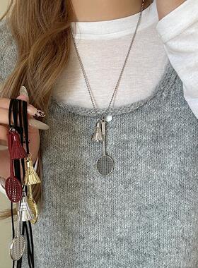 迷你羽毛球拍金属毛衣项链