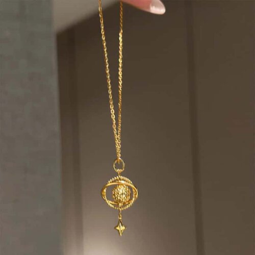 Apical设计师金色太阳系星球项链