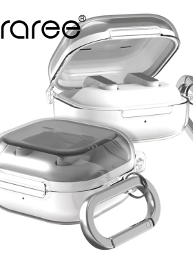 韩国araree适用于三星Galaxy Buds4/4Pro耳机壳保护套透明硬壳Buds4Pro一体带挂扣蓝牙耳机超薄保护壳