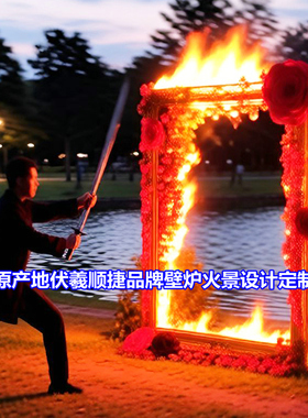 实惠型燃烧的双面火焰像框着火花饰伏羲顺捷雾化壁炉火焰画相框