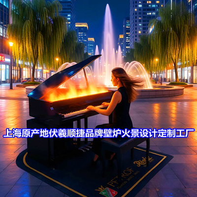 音乐剧舞台重锤火焰电钢琴摄影楼伏羲顺捷雾化壁炉火焰真钢琴燃烧