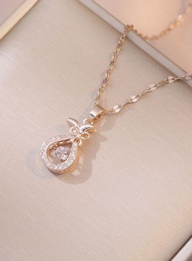 钛钢项链女 跨境灵动款时尚新款钱袋锁骨链ins小众设计气质颈链女