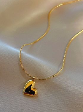 钛钢项链女直播简约日韩国网红爱心吊坠小众设计感时尚气质锁骨链
