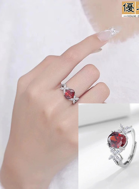 欧美跨境新款亚马逊锆石活口女个性奢华满钻彩宝戒指婚庆直播